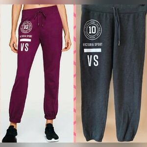 VINTAGE 2Pr VICTORIAS SECRET SWEATPANTS JOGGERS SPORT SIZE SMALL GRAY & MAROON